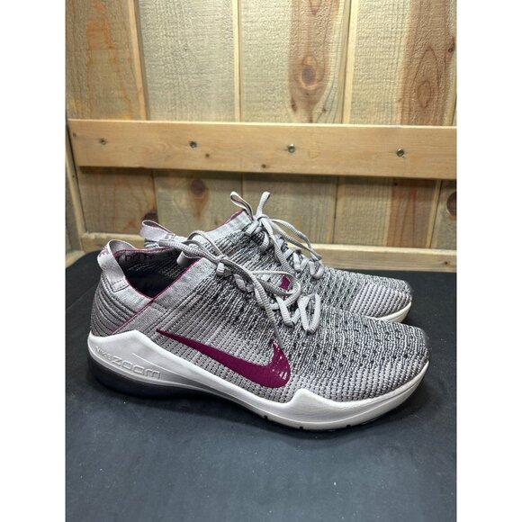 Nike Air Zoom Fearless Flyknit 2 Training Running Shoes US 10 Gray Purple Womens - Picture 1 of 9